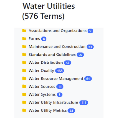 Water Utilities Taxonomy